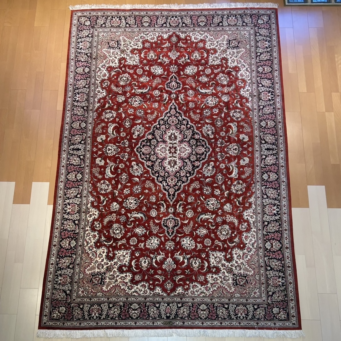 ▲ ペルシャ絨毯　211×150cm ペルシャ絨毯 イラン イスファハン産 202✕156【商品番号： 13195】